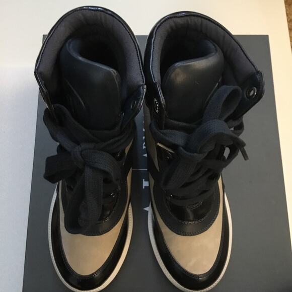 Armani Jeans Blue High-Top Wedge Sneakers - Picture 1 of 11